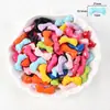 Colgante de Corazón Flor Pintada Colorida de Acrílico Agujero Recto Cuentas Sueltas Cuentas para Hilo Llavero de Teléfono Móvil Accesorios para Joyería DIY