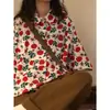 Camisa de Manga Curta Estilo Portuário de Verão Estilo Retrô Estampa Completa de Rosas para Homens e Mulheres Camisa de Casal Estilo Havaiano de Praia com Vinhas