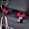 Gancho para Coche con Lazo de Dopamina Gancho Trasero de Asiento de Coche Almacenamiento en Coche Rosa Decoración de Coche para Niñas