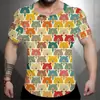 Comercio exterior transfronterizo código europeo para hombre verano casual impresión 3D calle moda alta calle manga corta sublimación T