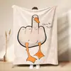 Produto Transfronteiriço Mais Vendido da Amazon: Manta de Flanela Crooked Duck, Tendência Quente com Design de Emoticon Engraçado, Cobertor para Cochilo no Escritório