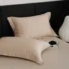 Fronhas de algodão de alta qualidade 100s de fibra longa, conjunto de dois, algodão puro, adequadas para todas as estações, hotel de luxo, cor sólida, fronha para uma pessoa