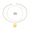 Ventas Directas de Fábrica Transfronterizo Personalizado Exquisito Moda Acero de Titanio Colgante Cadena de Perlas Collar de Acero Inoxidable Collar Redondo