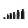 En stock transfronterizo 10-200 ml Botella de vidrio de amatista negra europea para aceite esencial hombro plano botella con tapón interior botella secundaria para cosméticos