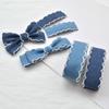 Cinturón de mezclilla con borde de gancho de 2.5 cm Cinturón de tela Cinta Accesorios para el cabello hechos a mano Sombrerería Material para horquillas DIY Lazo casero