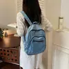 Bolsa de Ombro Dupla em Jeans Literário Japonês Feminina 2026 Nova Mochila Casual para Estudante Universitário Mochila de Viagem para a Escola ins Niche