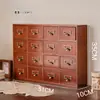 Gabinete de Medicina de Madera Tipo Cajón Retro Gabinete de Almacenamiento de Escritorio Caja de Madera para Cosméticos Joyería Medicina Tradicional China Gabinete Pequeño de Almacenamiento