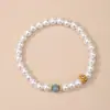 Pulsera de Cuentas Redondas de Jade Verde y Blanco Birmano Natural y Cuentas de Concha, Nueva Llegada de Joyería de Verano, Amigable para DIY para Hombres y Mujeres, Collar en Stock