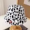 Chapéu de Pescador Feminino Outono e Inverno Novo Estilo Desenho Animado Ragdoll Moda Rosto Exposto Pequeno Chapéu de Bacia Recheado Chapéu Quente à Prova de Frio