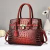 Bolso de Mujer Exquisito Bolso con Patrón de Cocodrilo para Mujer Gran Capacidad Lujo Ligero Versátil de Moda Bolso de Hombro Único