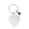 Colgante Llavero de Acero Inoxidable Transfronterizo DIY Grabado Láser Llavero de Coche con Anillo de Llave de Diamante Accesorios de Joyería Personalización