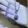 Collar de Moissanita de 5 Quilates, Colgante de Lujo de Moda Europeo y Americano, Color D, Ocho Corazones Ocho Cortes, Pasa la Prueba de Diamante con Certificado
