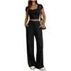 Moda Casual de Mujer de Dos Piezas de Manga Corta y Pantalones Largos, Conjunto para Ir al Trabajo, Nuevo Y2 Europeo y Americano, Primavera/Verano 2026, Transfronterizo