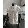 Camiseta Masculina de Manga Curta com Caimento Solto, Estilo Americano High Street de Verão, Pulôver Desconstruído com Gola Redonda, Design de Marca Tendência