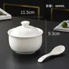 Olla de Estofado de Alta Gama para Hotel Cerámica Doméstica Impermeable Olla de Estofado Comercial con Bobina y Tapa Tazón Olla Pequeña para Estofado Olla para Sopa Taza para Sopa