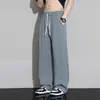 Pantalones de Lino de Seda Helada para Hombre 2026 Nuevo Verano Delgados Holgados Rectos de Secado Rápido Tallas Grandes Casuales Pantalones para Hombre