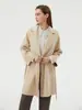 Abrigo de Cachemira de Alta Calidad 10% Cachemira 90% Lana Doble Cara para Mujer 2026 Nuevo Estilo Pequeño Simple Abrigo de Lana