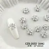 Joias de Zircônia para Nail Art Floco de Neve Explosivo Branco Champagne Novo Camada Dupla Floco de Neve Estéreo Diamante Acessórios para Unhas DIY Vestíveis