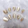 10 Peças de Unhas Postiças Codificadas Gato Cereja Olho de Gato, Adesivos de Unha Simples e Doces, Unhas Postiças Francesas de Alta Qualidade com Borda Branca