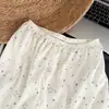 Pijama de Algodón Estilo Ins Simple de Estrellas y Nubes Tallas Grandes para Mujer Conjunto de Tres Piezas Verano Manga Corta Shorts y Pantalones Largos Ropa para el Hogar