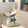 Bolso de Mano Estilo Coreano y Japonés Versátil de Mano para Mujer Bolso Cubo Tejido Bolso Tote Casual Bolso de Mujer Bolso Pequeño de Lona