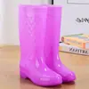 Botas de lluvia transparentes de gel moda zapatos impermeables engrosados botas de lluvia altas para adultos Zapatos de goma de trabajo para mujer cubrezapatos antideslizantes para cocina