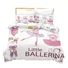 Ropa de cama de poliéster con estampado digital 3D de dibujos animados de niña de ballet, tres piezas, transfronteriza, venta caliente en Amazon