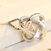 Collar de trébol de cuatro hojas de circón para mujer, lujo ligero, nicho, alta gama, moda, colgante de diamante, cadena para la clavícula, venta al por mayor transfronteriza