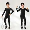 Roupas Apertadas Infantis Conjunto de Roupas para Treinamento Fitness Roupas Esportivas para Meninos Camiseta Base Fitness Secagem Rápida Meninas Alunos do Ensino Fundamental e Médio