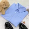 Uniforme Jk Camisa Básica Blanco Leche con Tapeta de Esquina y Tapeta de Botones Superior Versátil para Estudiante Estilo Japonés de Manga Corta