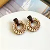 Pendientes Largos Tejidos de Círculo Hueco Estilo Bohemio, Moda de Alta Gama, Pendientes de Temperamento Único, Accesorios para Pendientes