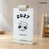 Suporte de Calendário de Mesa com Design de Cachorrinho Fofo, Calendário Simples 2027, Novo Modelo para o Ano do Carneiro, Adequado para Estudantes e Planejamento e Anotações na Mesa do Escritório