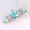 Grampo de Cabelo Headdress de Liga Coreana com Strass e Laço para Mulheres Grampo de Cabelo com Flor de Pérola e Cristal Presilha de Mola Pequeno Acessório de Cabelo