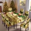 Mantel Navideño Impreso Transfronterizo Funda Elástica para Silla Mesa de Comedor para el Hogar Mantel Impermeable Funda Protectora para Silla Decoración Festiva