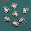 Plata de ley S925 hojas vajra mortero palabra de la suerte doble flor clip zakiram accesorios retro DIY materiales hechos a mano