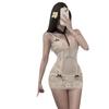 Pijama Sexy, Deseo Puro, Camisón de Malla Transparente con Encaje y Tirantes, Lencería Sexy, Talla Grande con Abertura, No Necesitas Quitarte el Uniforme