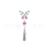 Aleación de titanio F136 circonita mariposa cilíndrico gota de agua colgante perno de cartílago piercing de titanio G23 joyería de piercing de titanio perno de oreja con rosca interna