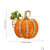Acessórios de moda europeus e americanos: Broche de abóbora com strass para Halloween, broche decorativo de esmalte para cardigã, transfronteiriço