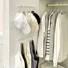 Ganchos de trilho deslizante, ganchos de parede sem furos para guarda-roupas, ganchos de tira longa, prateleiras de armazenamento, adequados para banheiros e dormitórios estudantis, ganchos adesivos