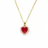 Collar de Amor Rubí para Mujer de Alta Gama Combinable Moda Colgante Microincrustado Tono Vibrante Celebrum en Vivo Suministro Transfronterizo