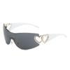 Gafas de Sol Estilo Europeo y Americano, Protección Solar, Gafas de Sol de Moda para Hombres, Estilo de Celebridad de Internet de Gama Alta, Gafas sin Marco Huecas de una Sola Pieza en Forma de Corazón para Mujeres, Al por Mayor