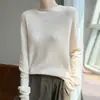 Suéter de punto sin costuras de una sola línea con cuello medio alto para mujer, delgado, suave, cómodo, cálido, suéter base de lana aterciopelada