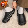 Pantuflas de Algodón Transfronterizas para Hombre Uso en Casa de Invierno Con Felpa Gruesa Cálida EVA Antideslizante Impermeable Suela Suave Par de Zapatos de Algodón tipo Birkenstock