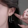 Brincos de pino de prata com zircônia, design de nicho para mulheres, novo modelo 2026, brincos de franja de verão, acessórios de orelha