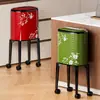 Papelera creativa de pie para uso doméstico, con un toque de alta gama, gran capacidad, adecuada para sala de estar, dormitorio y baño, con ruedas para facilitar el movimiento