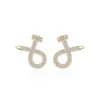 Brincos de Unha Únicos 2024 Novos Brincos de Argola Cruzados Totalmente Cravejados de Diamante Versátil para o Dia a Dia Brincos Elegantes Brincos com Senso de Design de Nicho para Mulheres