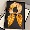 Bufanda Cuadrada de Seda con Estampado Geométrico de Lunares Retro Nueva de Primavera para Mujer, Seda de Imitación, Decoración para el Viaje Diario, Lazo para Bolso, Bufanda Cuadrada Profesional