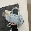 Bolsa de Bowling Portátil Retro de Nicho para Mujer 2024 Nuevo Estilo Coreano Bolso Cuadrado Pequeño Bolso Cruzado Simple Versátil Rojo