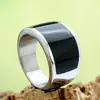 Anillo de Acero Titanio Negro Goteo Pegamento Europeo y Americano Retro Tendencia Personalidad Punk Hombres y Mujeres Anillo de Acero Inoxidable Negro Goteo Pegamento