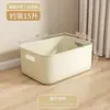 Cesta Plástica Doméstica com Tampa Caixa Organizadora Caixa de Armazenamento Cesta para Itens Diversos de Mesa Brinquedos Lanches Roupas